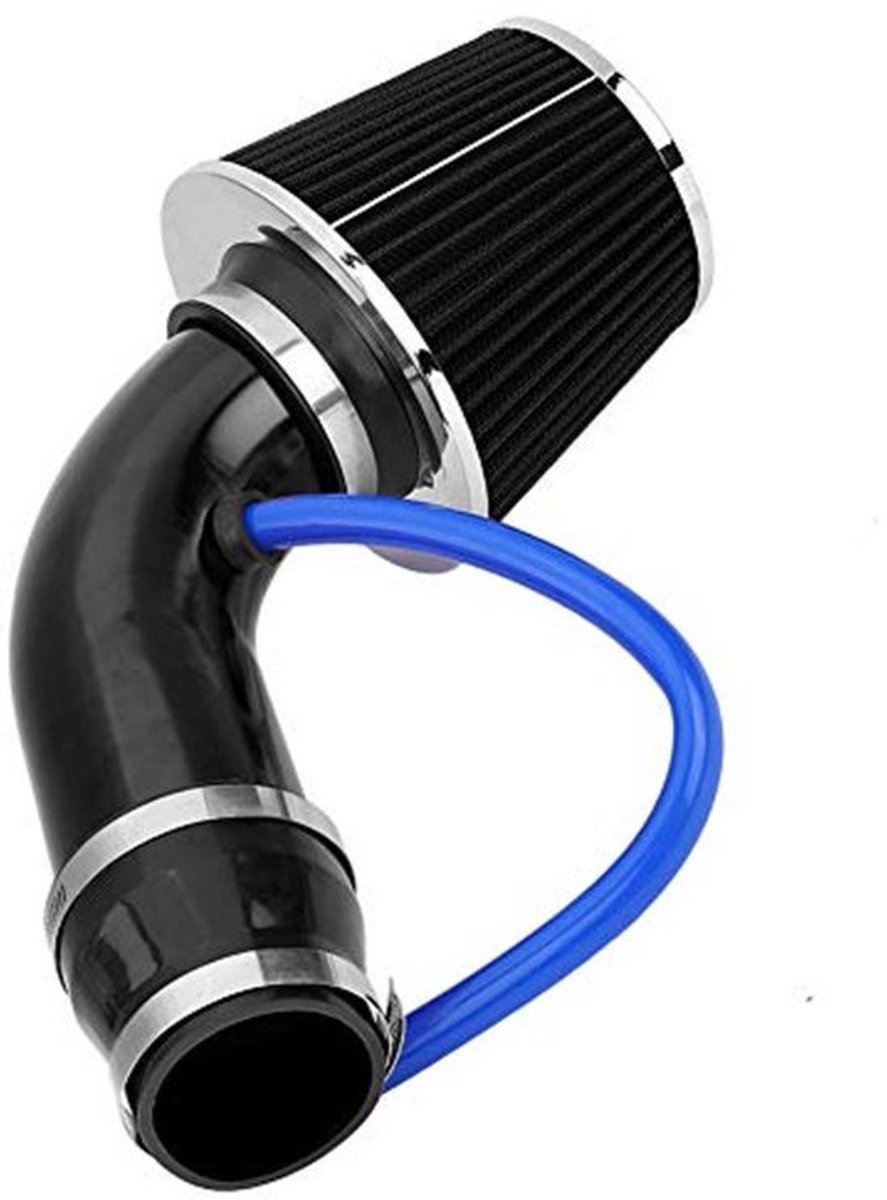 76mm Inductiefilters - Universele 3-Inch Auto Luchtinlaat met Inductiepijp - Duurzaam en Betrouwbaar (Zwart Katoen)