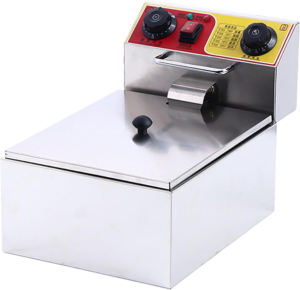 Friteuse RVS - Frituurpan Elektrisch - Snelle Snacks Maken - Intelligente Temperatuurregeling - 6 Liter - Zilver