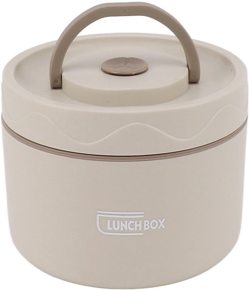 Bento Box, 550 ml grote grote lunchbox Stapelbare lunchcontainer Draagbare 2-laags ronde lunchbox Lekvrije thermische voedselcontainer (Magnetronstijl,