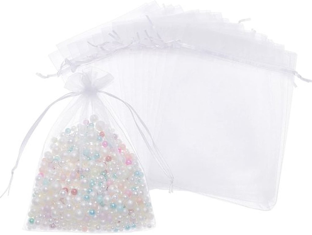 100 Organza zakjes met trekkoord, 23x17cm Lavendel cadeauzakjes met trekkoord voor snoep, chocolade, feest, bruiloftsgunsten