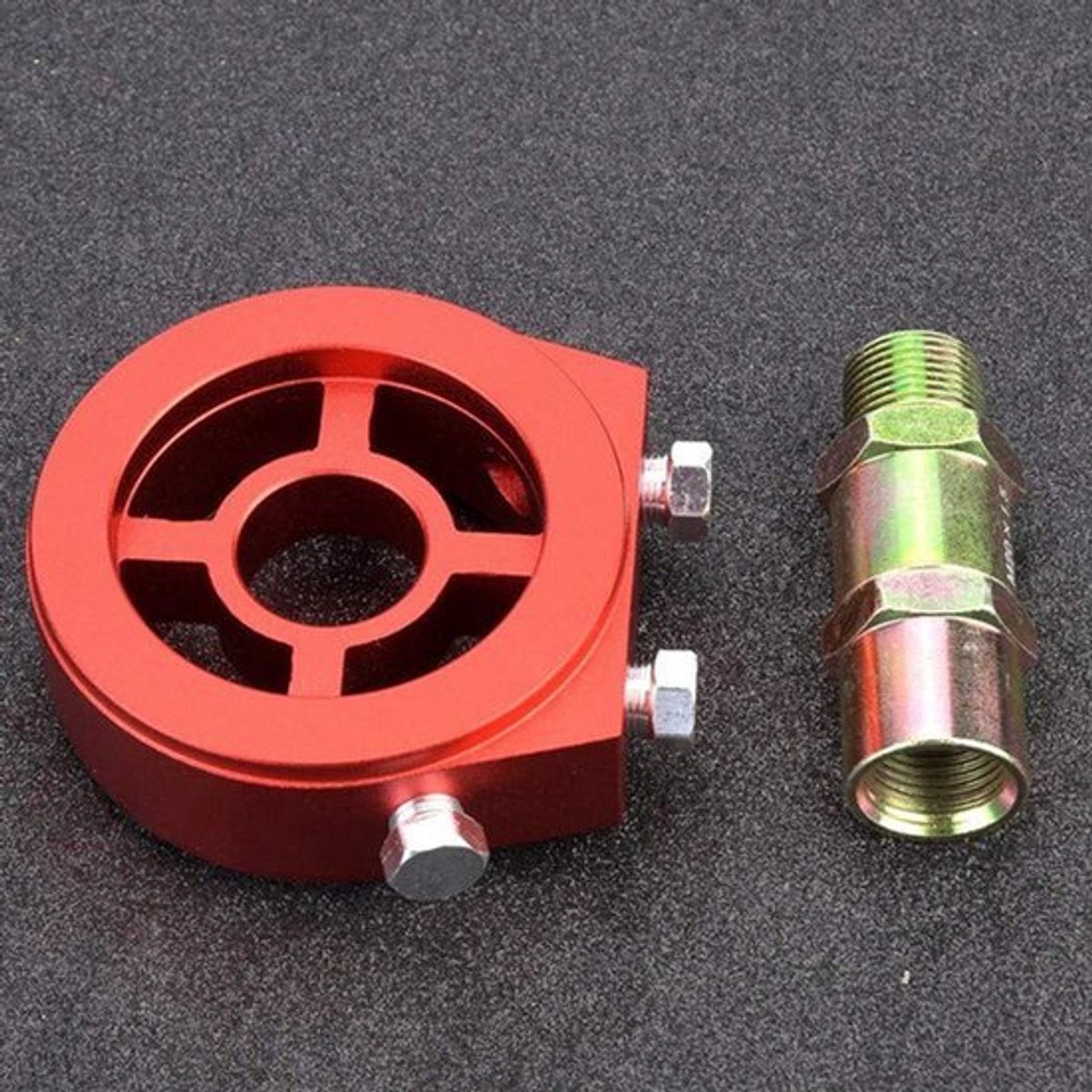 Oliefilterkoelerplaat Universele Aluminium Oliefilterkoeler Geclampte Plaat Olie Druk Temperatuur Meter Adapter Kit
