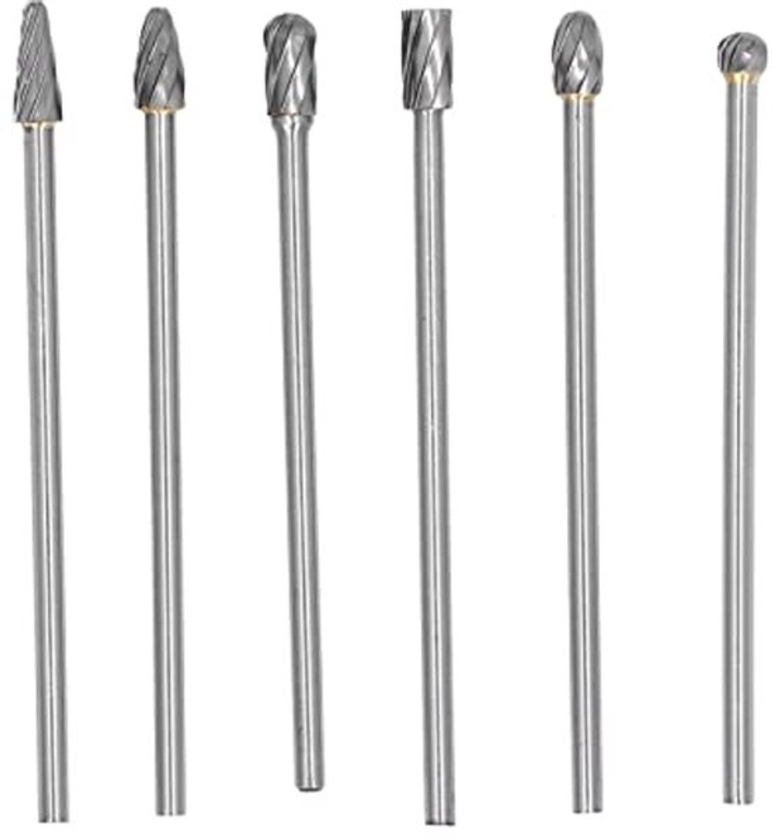 Cylinderkop portingset van 6 stuks met carbide frees voor nauwkeurig snijden bij hout- en metaalbewerking, duurzaam en veelzijdig inzetbaar