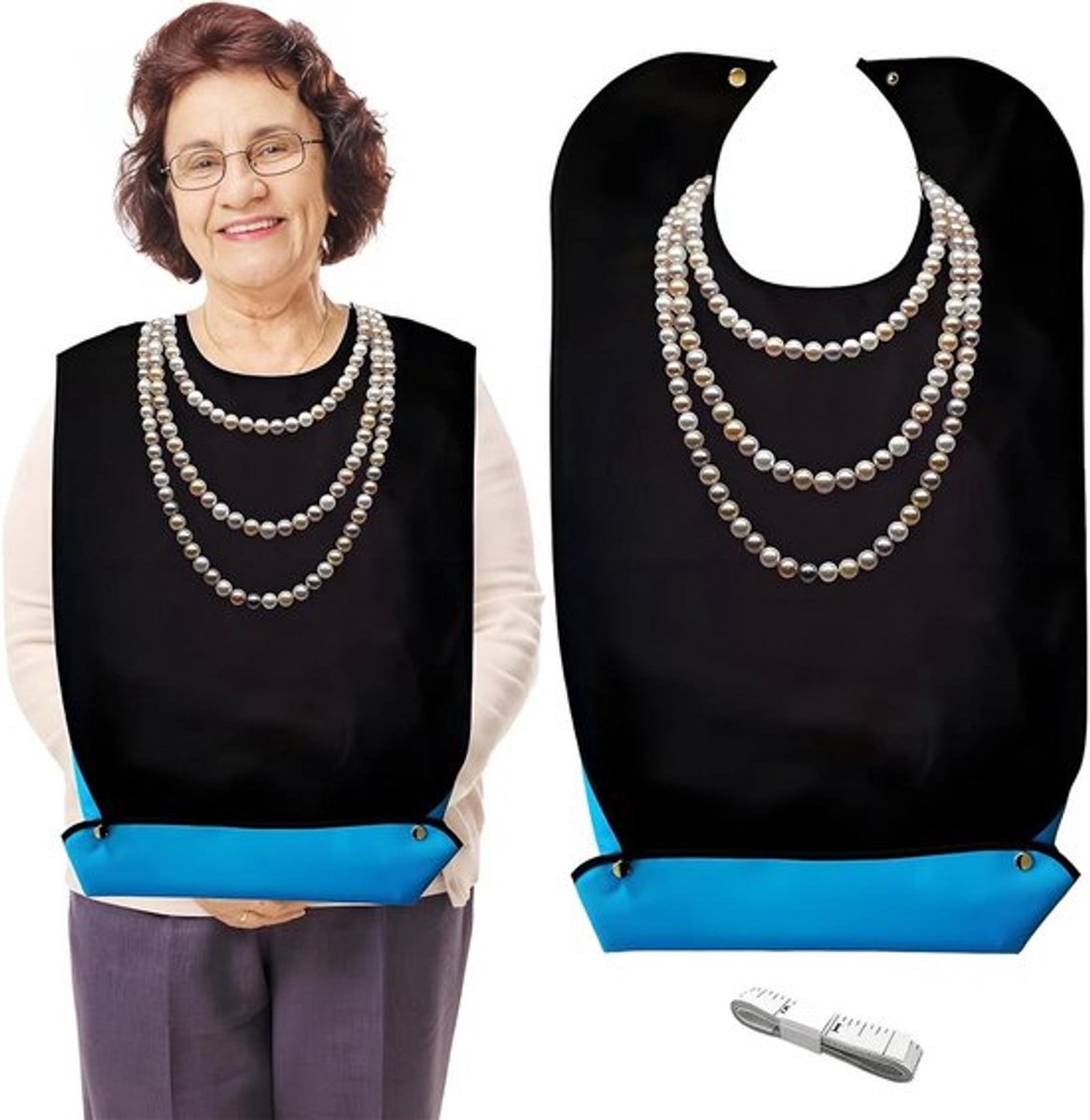 Herbruikbaar waterdicht slabbetje voor volwassenen - Groot en elegant - Bescherming voor kleding - Senioren - Vrouwen - Patiënten