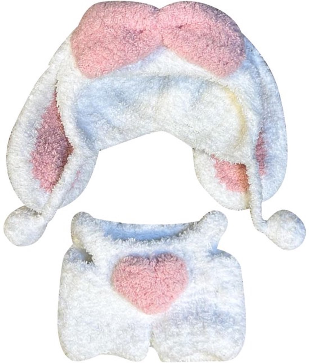 Verpakking met 2 poppenkledingstukken 17 cm, betoverende accessoires voor poppen in roze wit met kleding, kleding voor poppen, jongens en meisjes voor de beste cadeaus