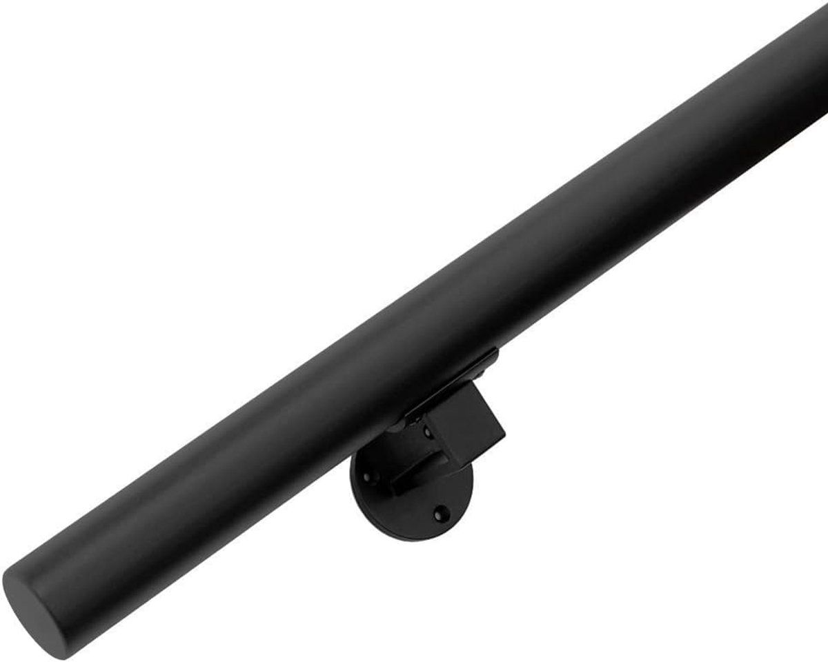Moderne leuning zwart 100 cm met 2 houders voor binnen - 12 lengtes - 3 kleuren