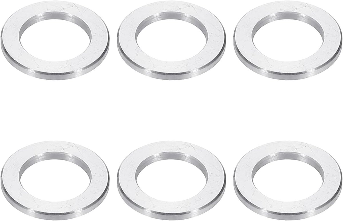 M10 Aluminium Spacers, 6 Stks Metalen Spacers Aluminium 10.2mm ID x 16mm OD x 2.5mm l voor 3/8 of M10 Schroefbouten
