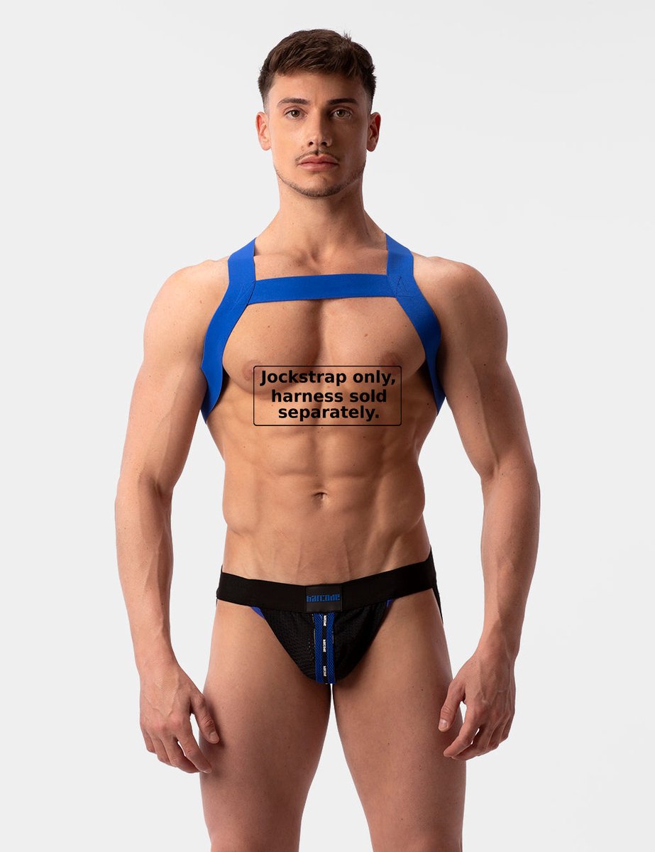 Barcode Berlin Mesh Jock Tel Black-Blue - MAAT XL - Heren Ondergoed - Jockstrap voor Man - Mannen Jock