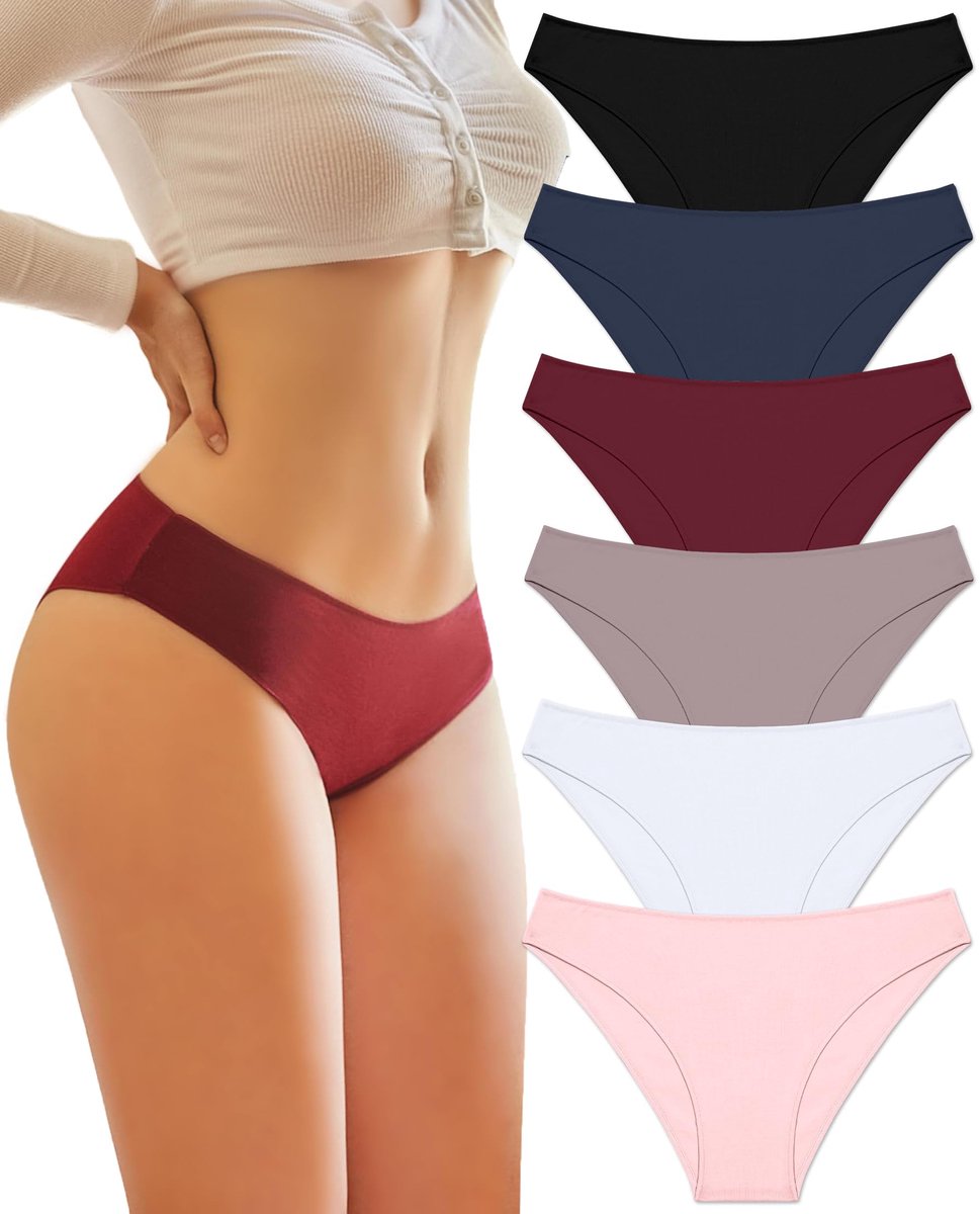 Damesslips XL - katoen - lage taille - sexy en chic, 6 stuks - SnelShoppen