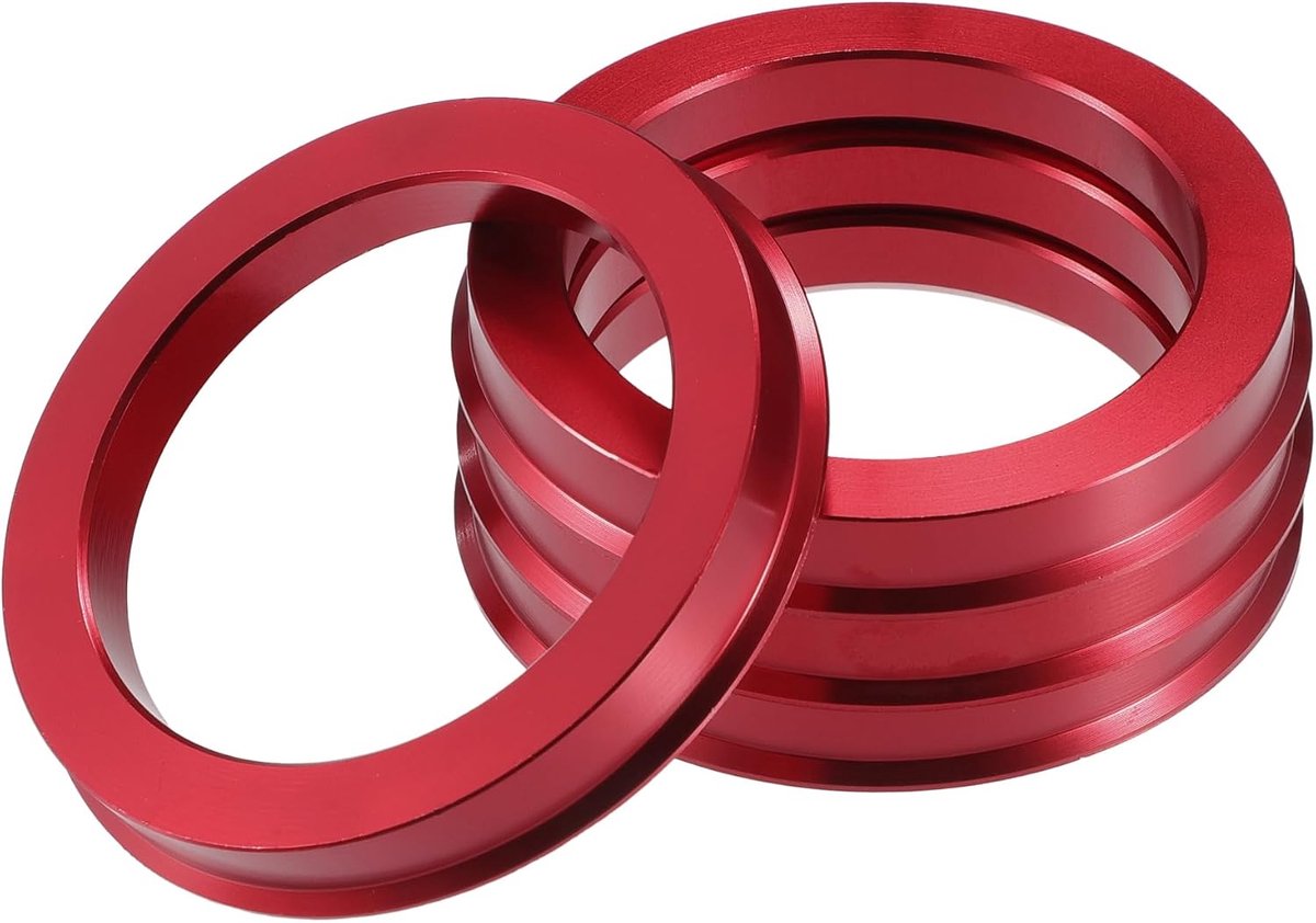 Car Hub Centric Rings OD 73.1mm to ID 56.1mm Hub Centric Rings Wheel Bore Center Spacer Aluminiumlegering Rood (Set van 4)