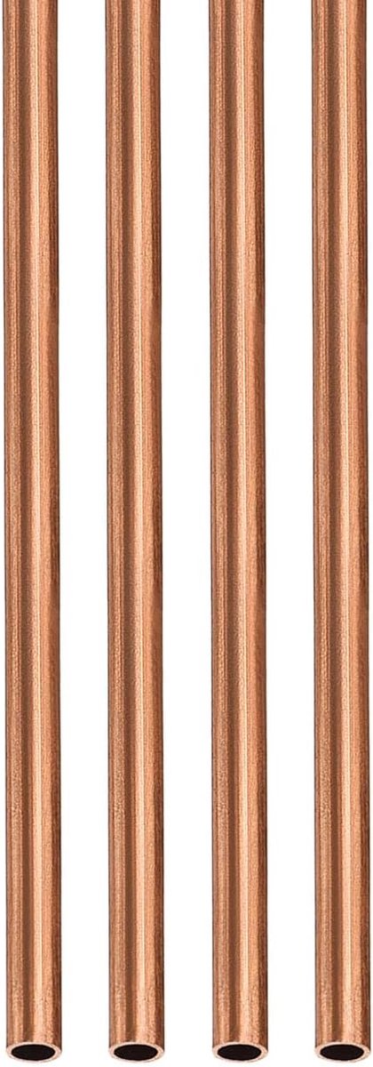 2 mm x 0,25 mm x 300 mm (ADxWand TxL) koperen buis - 4 stuks - goed voor machine-uitrusting DIY decoratief frame - ronde metalen slangen