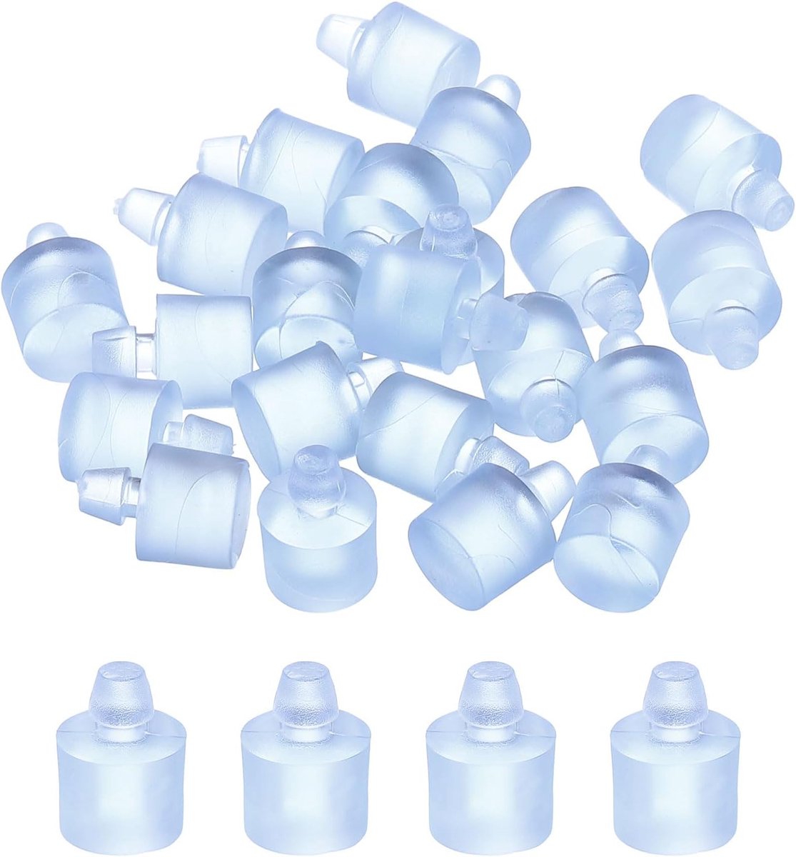 36 stuks glazen buffers met schacht, antislip rubberen tafelafstandhouders van 5,5 mm voor terras en kasten (geschikt voor 1/4 inch gaten), transparant