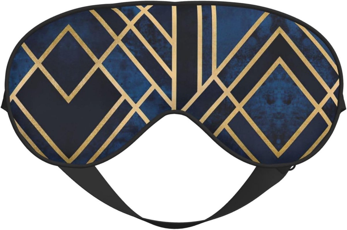 Slaapmasker Zacht - Oogdekking Comfort - Rustige Nachtrust - Dubbelzijdig Ontwerp - 10x20 cm - Abstract Geometrisch