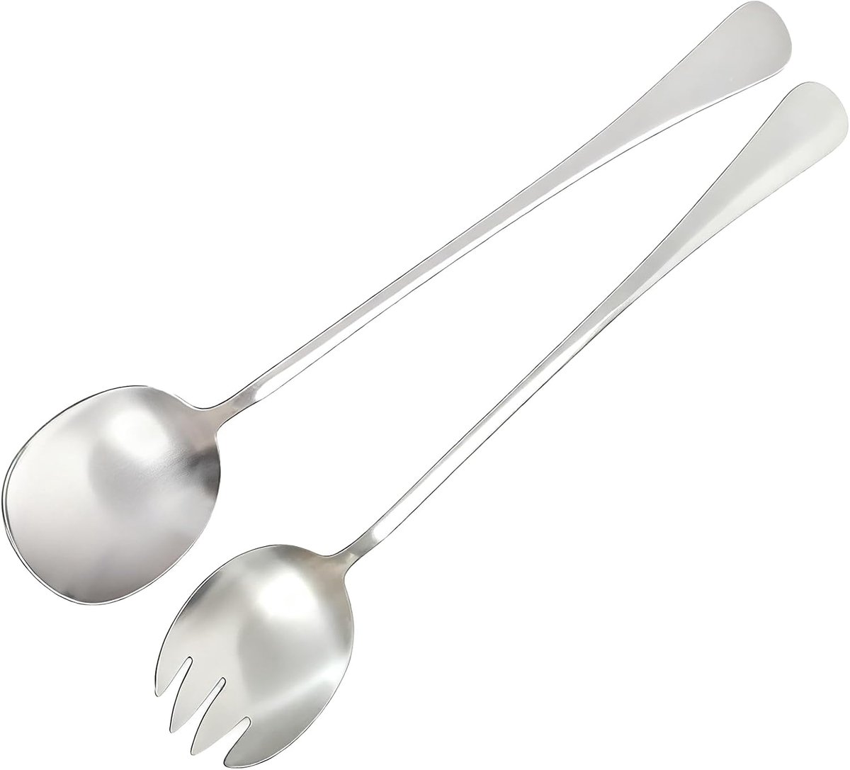 2 Stuks Salade Bestek Keukengerei Roestvrij Staal Bestek Lepel En Vork 28 Cm Set Tafelbestek Tafelvorken voor Keuken, Eetkamer