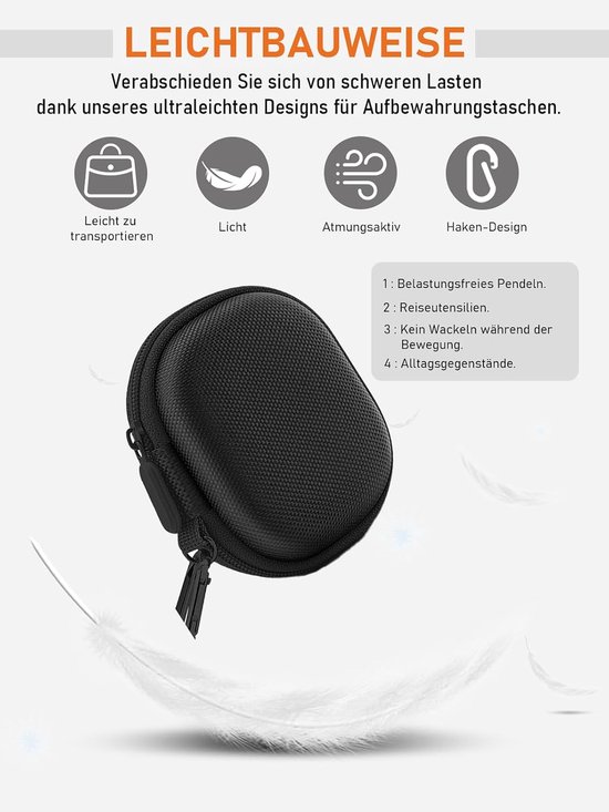 Draagtas voor Soundcore P40i by Anker draadloze hoofdtelefoon, daunke EVA-opbergtas, schokbestendig, krasbestendig, eenvoudig te gebruiken en te dragen, zwart — afbeelding 4