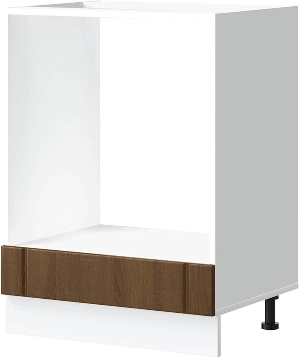 Ovenombouwkast - Keukenkast Ovenkast - Keuken Organisatie - Verstelbare Poten - 60 x 46 x 81.5 cm - Bruin Eiken