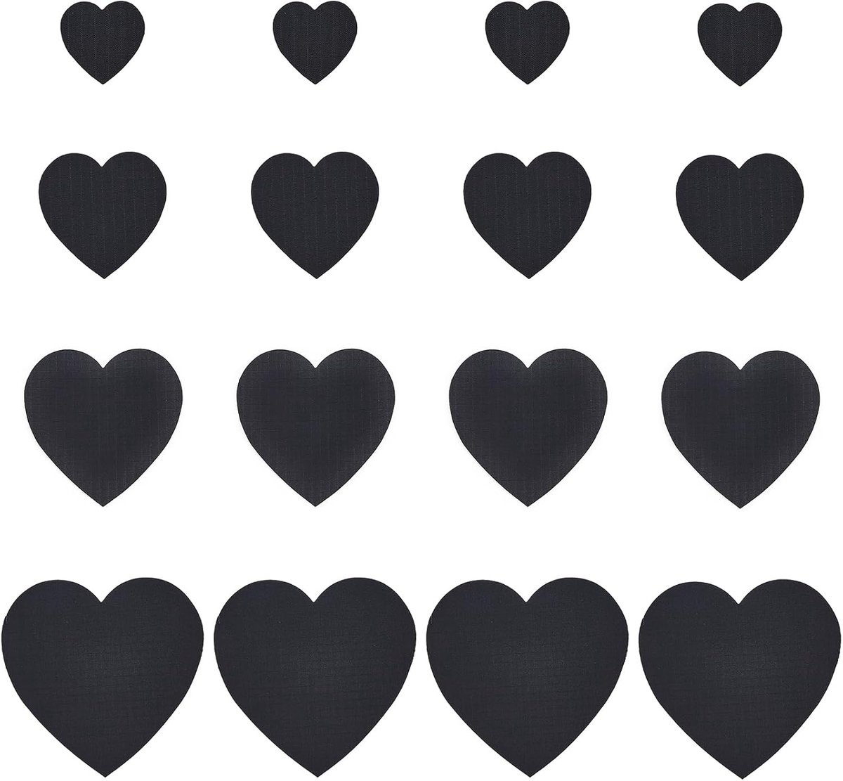 20 stuks patches voor het repareren van donzen dekbedden, reparatietape van waterdicht nylon, voorgesneden, hartvorm, zelfklevende naai-accessoires voor jassen, mantels, kleding