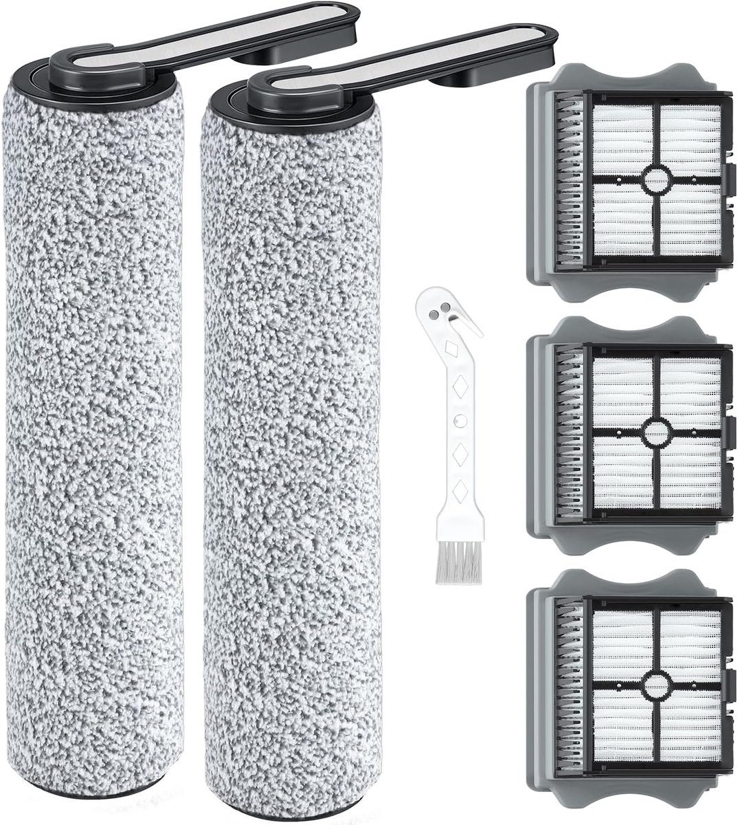 Reserveborstelrol en filter, geschikt voor Tineco Floor One S5 Combo nat- en droogzuiger, 2 borstelrollen + 2 HEPA-filters + 1 reinigingsborstel
