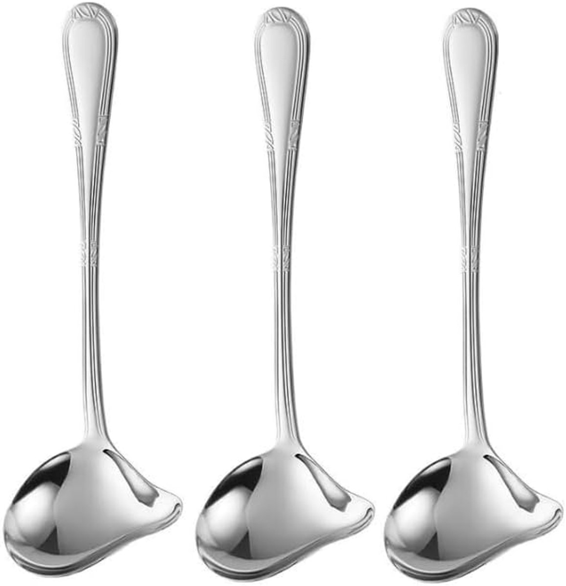 Sauslepels van roestvrij staal, sauslepel klein met schenktuit, lepel, roestvrij staal, voor sauzen, soep, honing, kleine soeplepel, vaatwasmachinebestendig