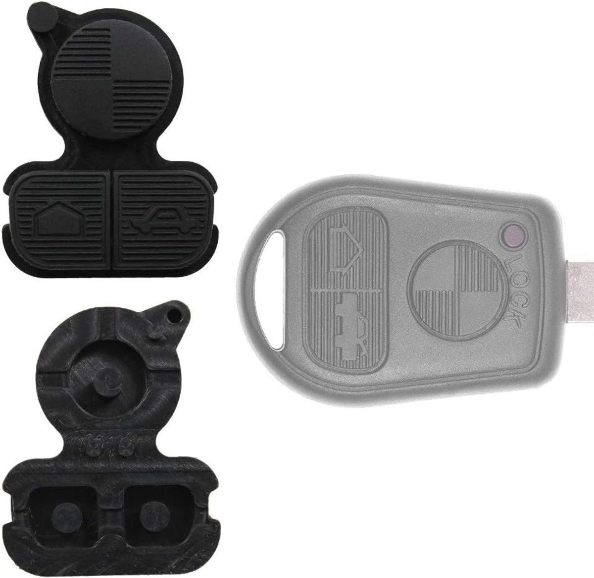 2 stuks autosleutel toetsenveld vervanging zwart nieuw geschikt voor BMW E36 E38 E39 E46 Z3