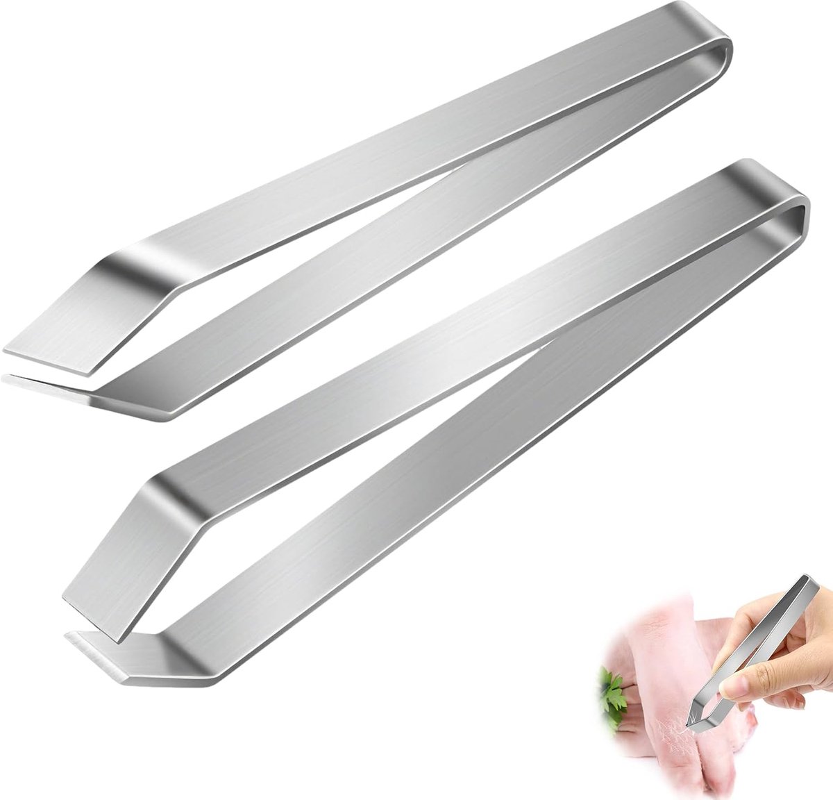 2 stuks roestvrijstalen keukenpincet voor de keuken, nauwkeurige grattang voor het verwijderen van visgraat, gratpincet voor vis, visgraattang met slanke punt, pincet, keuken voor koken en bereiding