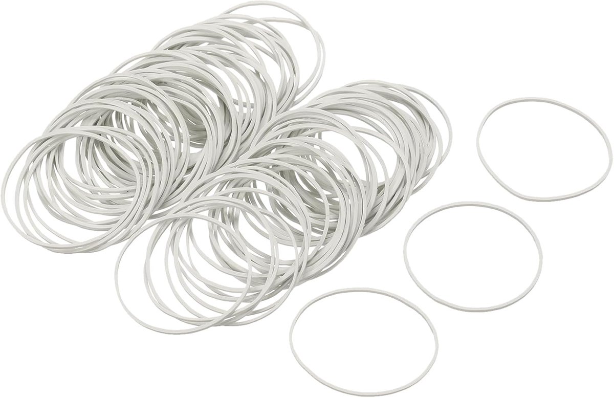 Elastieken, wit, 32 mm x 1 mm, voor gebruik thuis of op kantoor