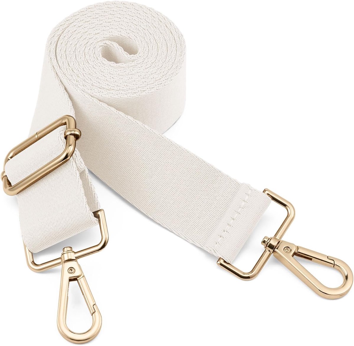 Schouderriem, verstelbaar, dik, zacht, universeel, antislip reserve-comfortriem met metalen draaihaak voor schoudertas/messenger tas, beige, W:1.5in,L:64.35in