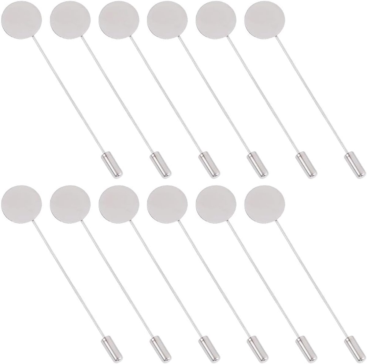 1 Doos 70Pcs Platte Ronde Lade Revers Pin 201 Rvs Zilver Veiligheid Stick Pins Broche Pin Naald Pak Tie Hoed Pin Sjaal Badge Voor Diy Kostuum Sieraden Maken Accessoires
