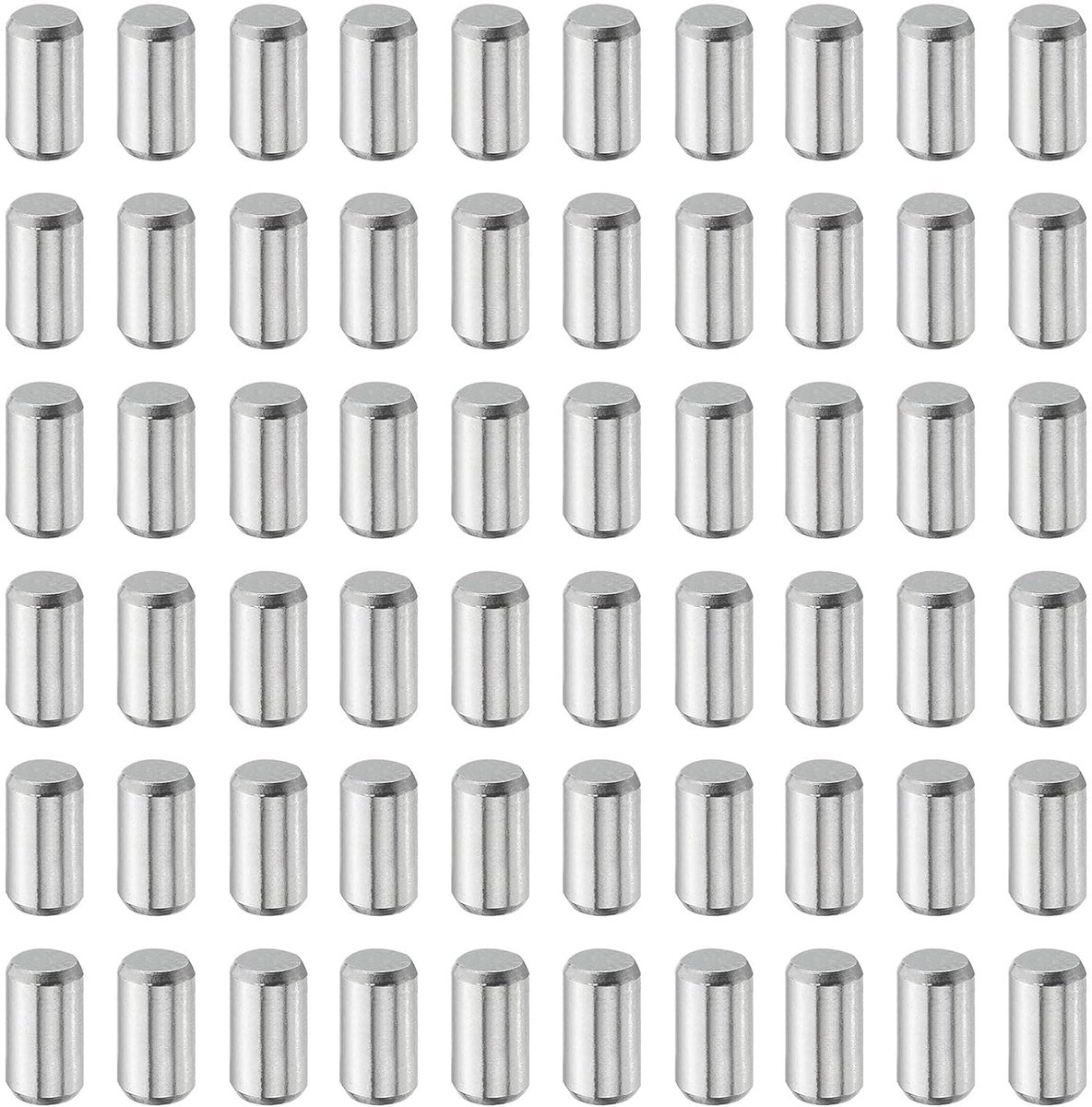 60 stuks 3 mm x 6 mm plugstiften, 316L roestvrij staal cilindrische plugpennen planksteunpen stang bevestigingselementen metalen plankpennen zilverkleurig