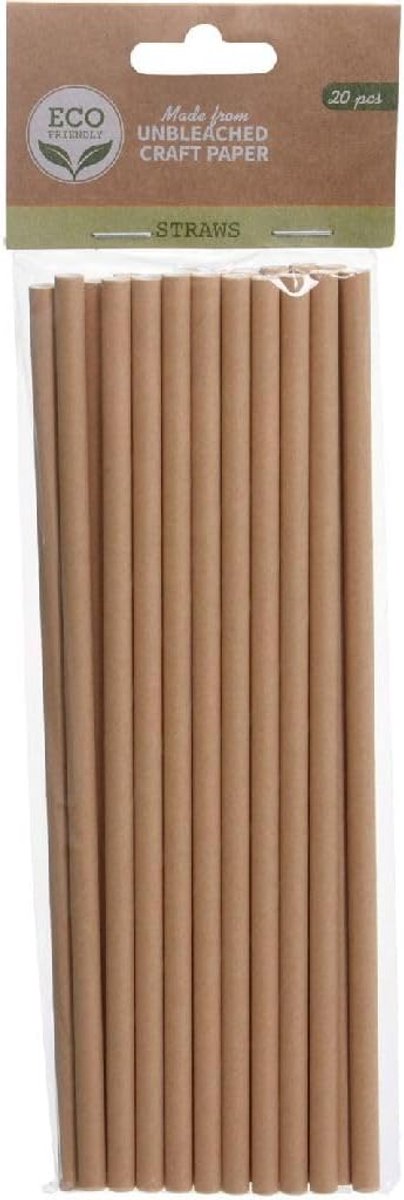 Biologisch afbreekbare rietjes 20 stuks - Assorti kleuren - Milieuvriendelijk - Perfect voor feestjes - SnelShoppen