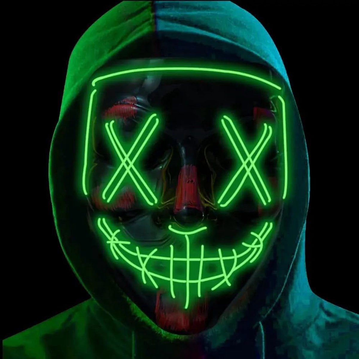 LED masker - kostuum masker - keuze uit kleur - ideaal voor Halloween en carnaval - SnelShoppen