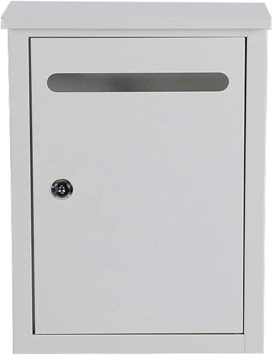 Brievenbus Muurbevestiging - Postvak Pakketdoos - Veilig Post Ontvangen - Afsluitbaar en Waterdicht - 26x10x36cm - Wit