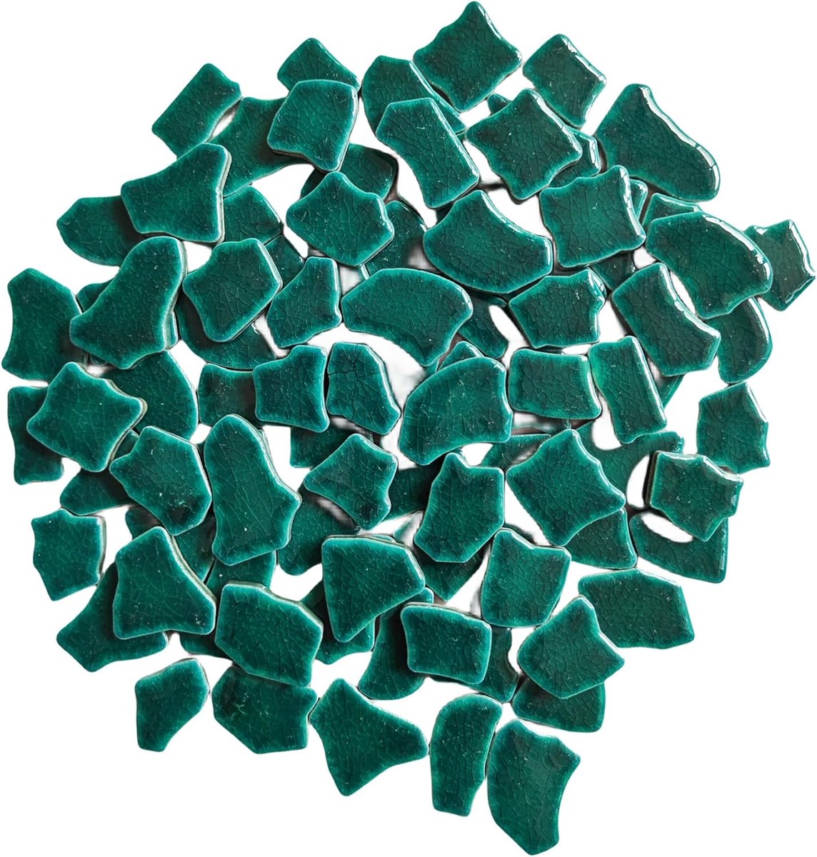 Mozaïektegels, 2-4 cm mozaïekstukjes stenen voor DIY mozaïek maken, hobby, kunst, thuiswanddecoratie (gebarsten ijsgroen)