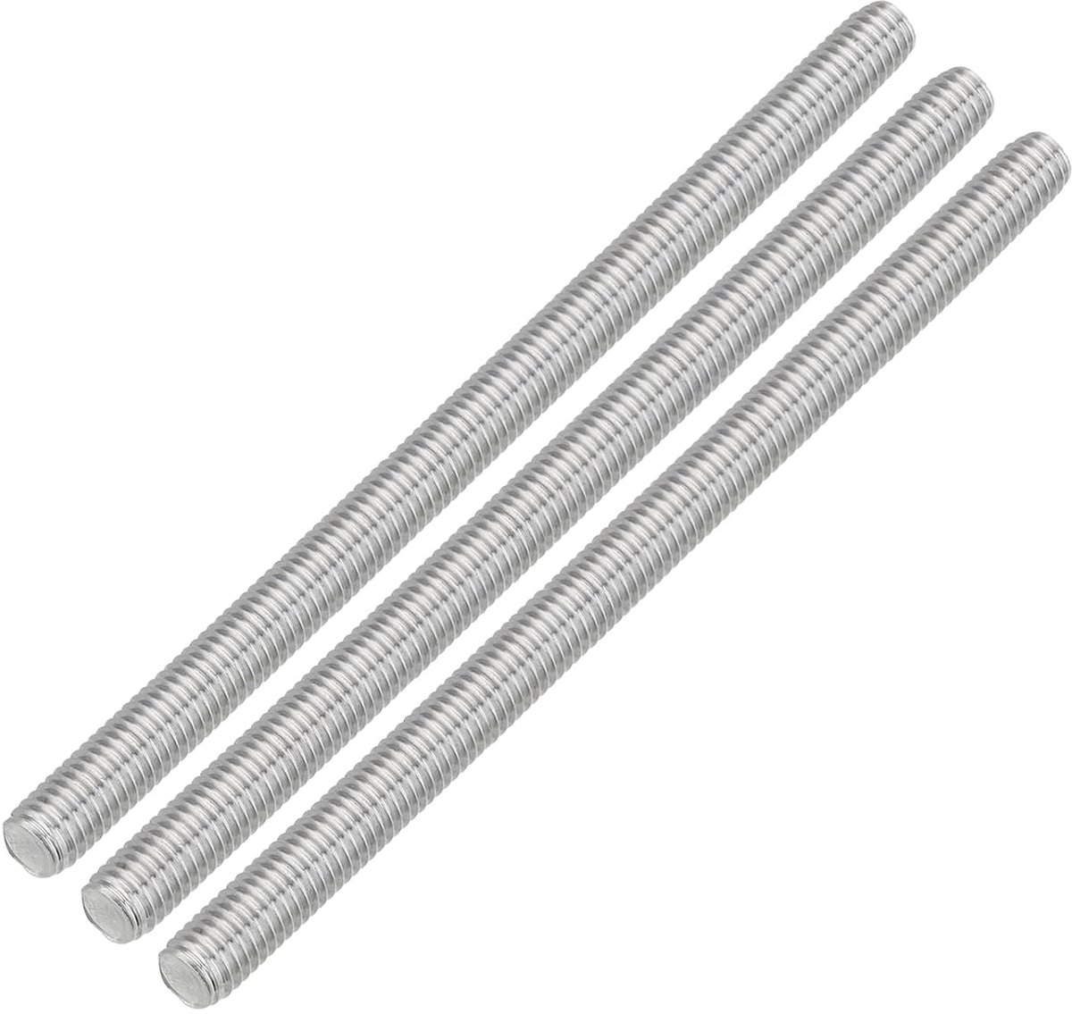 3 stuks draadstangen, M8 x 140 mm roestvrij staal, 304 klinknagels, stang met rechtse schroefdraad, M8-1,25 schroefdraadstang voor montage van meubels en machines