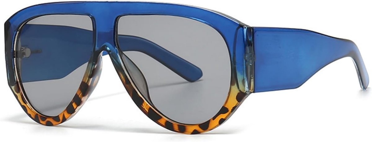 oversized zonnebril, ovale pilotenbril, oversized zonnebril voor dames en heren, zwart