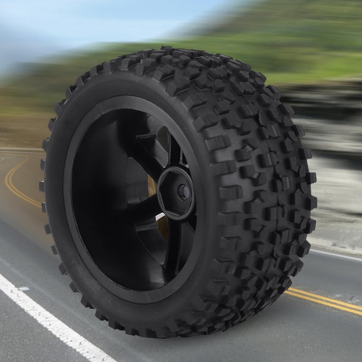 hoogwaardig rubber met schuimvulling en nylon velgen, RC-auto bandenset voor VRX/LRP/ZD modellen, zwart, 1/10 schaal