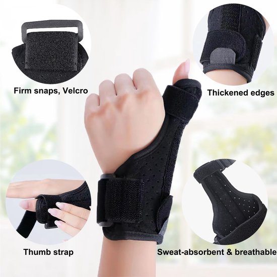 Duimbrace voor rechts en links, duimorthese voor duimverstuiking, duimzadelgewricht, artritis, peesschedeontsteking, universele duimspalk voor ondersteuning — afbeelding 3