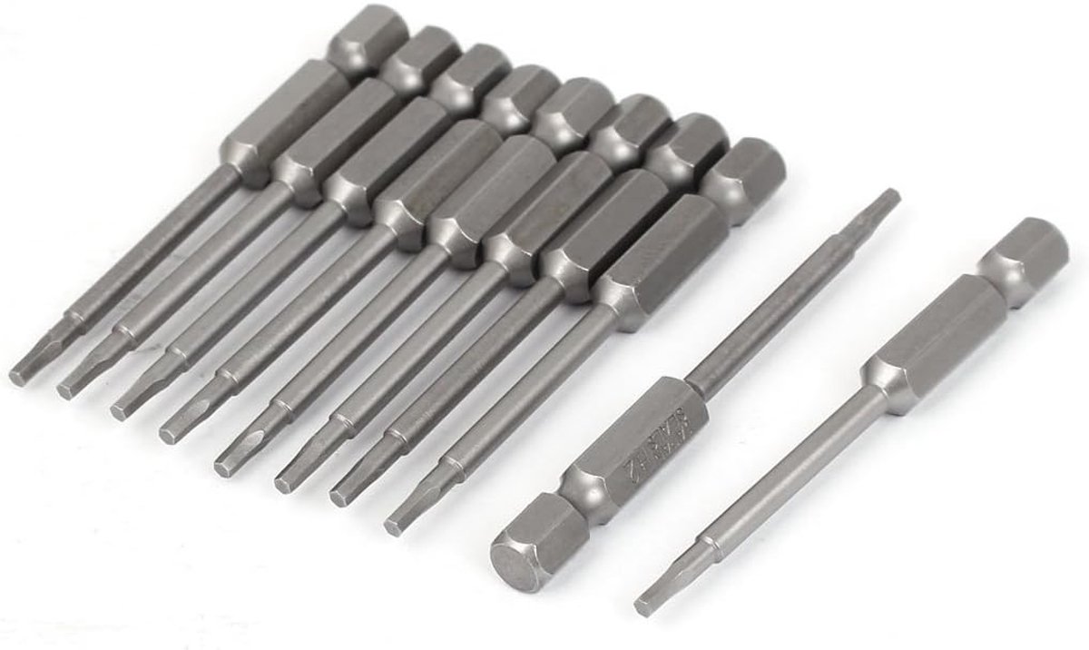 sourcing map 10 stuks 1/4 inch zeskantschacht 2 mm binnenzeskant magneet schroevendraaier bits de