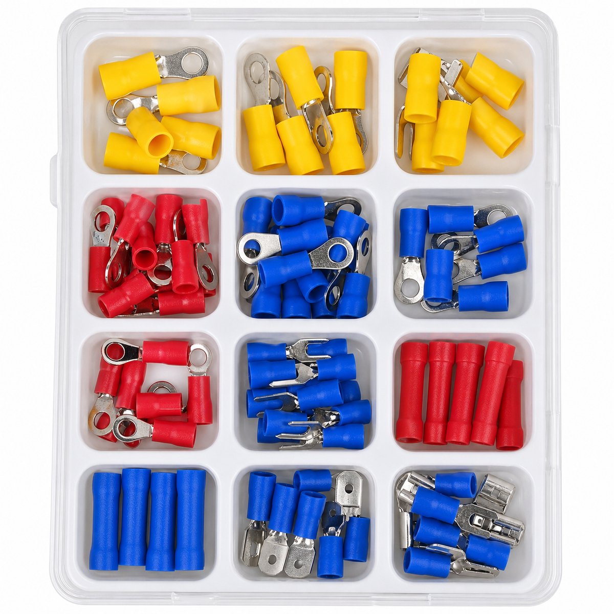 Kabelschoenset 100-delig - Geïsoleerde Kabelschoenen - Assortiment - Multicolor