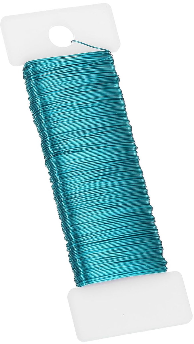 Draad, flexibel, 26 gauge, 115 meter draad voor bloemenkransen voor kunsthandwerk, bloemstukken, blauw