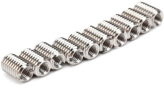 Naar M5 Draadadapter, M5-inzetstuk Roestvrij, Schroefdraadinzetstukken, 10-delige Draadreparatiemoer Roestvrij Stalen Bevestigingsaccessoire M5 X 0,8 Mm M8 X 1,25 Mm 12 Mm — afbeelding 4