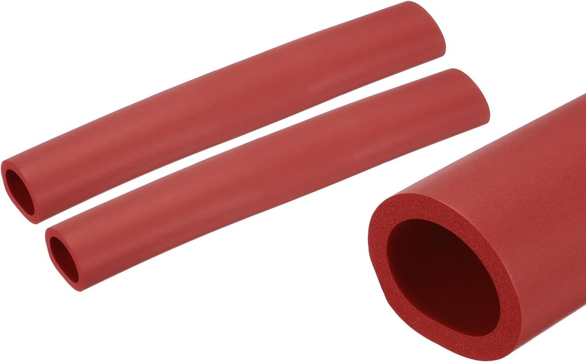 Buisisolatieslang, 2 stuks, 10 inch, 27 mm ID, 1 1/2 inch (38 mm), OD-schuimbuis voor gripsteun, rood
