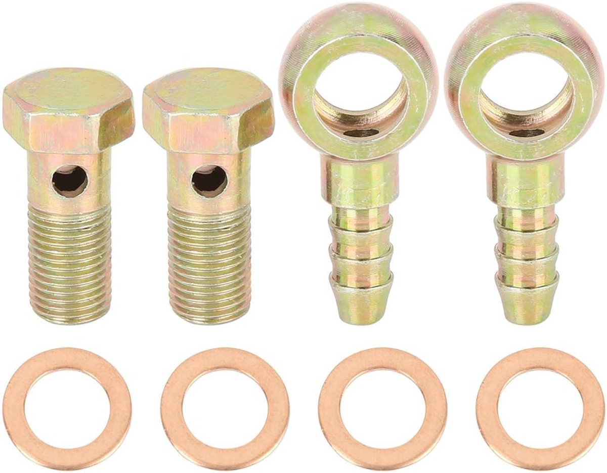 AUTOHAUX 2 sets 10 mm diameter banjo slang prikkeldraad bout aansluiting voor motorfiets auto