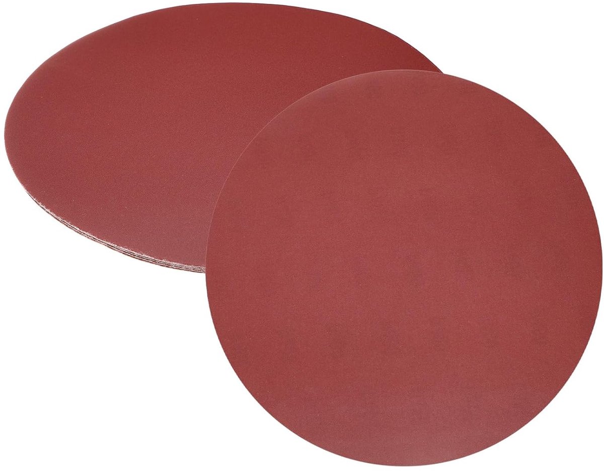 Schuurschijven 30,5 cm, korrel 400 aluminiumoxide met zelfhechtende achterkant, rond schuurpapier zonder gat voor droog/nat slijpen, voor autolak