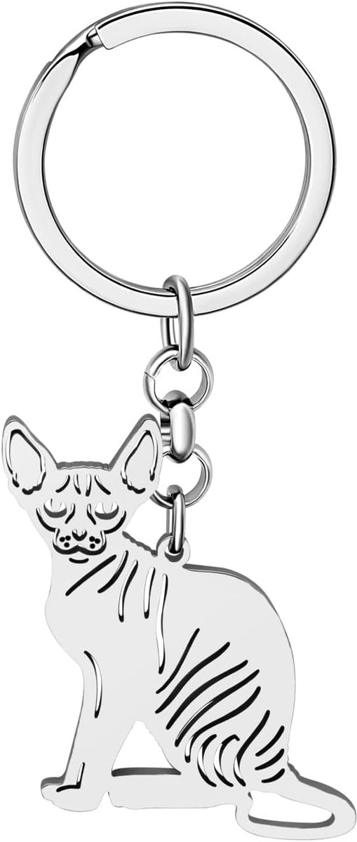 Rvs Kat Sleutelhanger Geschenken Voor Vrouwen Meisjes Kat Sleutelhangers Portemonnee Autosleutels Charms