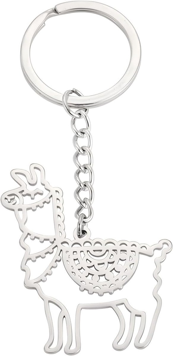 Rvs Llama Sleutelhangers Dieren Sleutelhanger Voor Vrouwen Portemonnee Handtas Accessoires Alpaca Geschenken