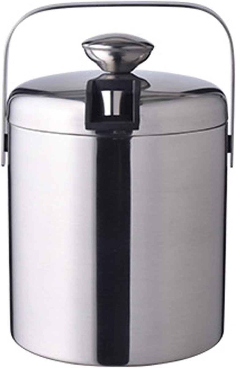 ijsblokjesset van roestvrij staal 304, dubbellaags, 1,3 l (emmer + deksel + filter + clip)
