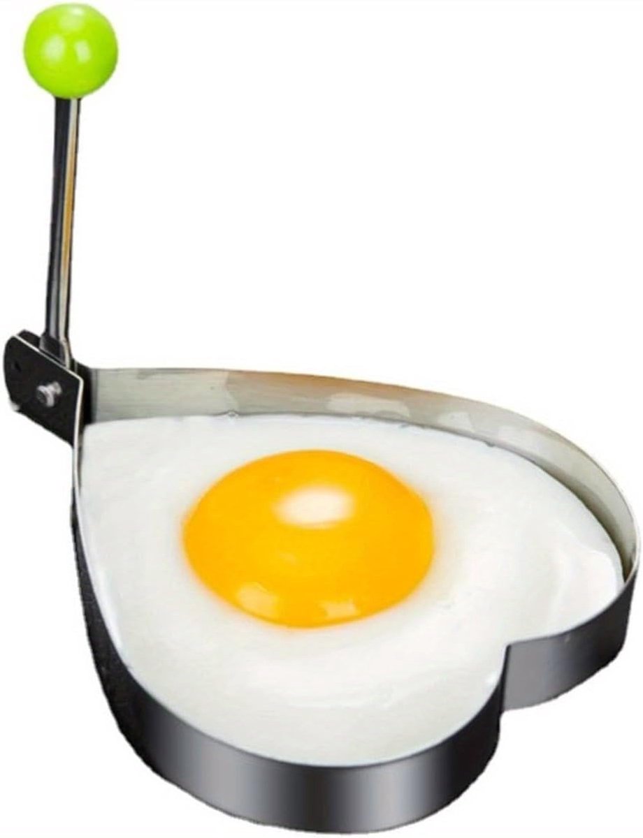 Eiervorm hart 9 cm - roestvrij staal - duurzame bakvorm - perfecte presentatie van eieren en pannenkoeken - SnelShoppen