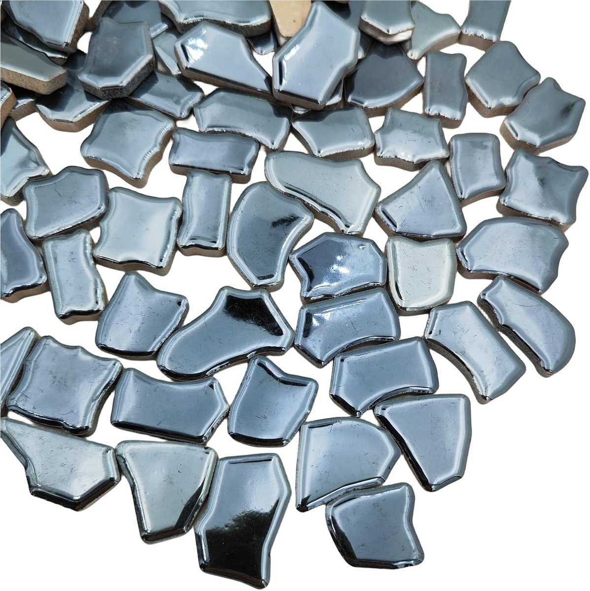 Mozaïektegels, 2-4 cm mozaïek stukken stenen voor doe-het-zelf mozaïek maken ambachtelijke hobby kunst huis wanddecoratie (iriserend zwart)