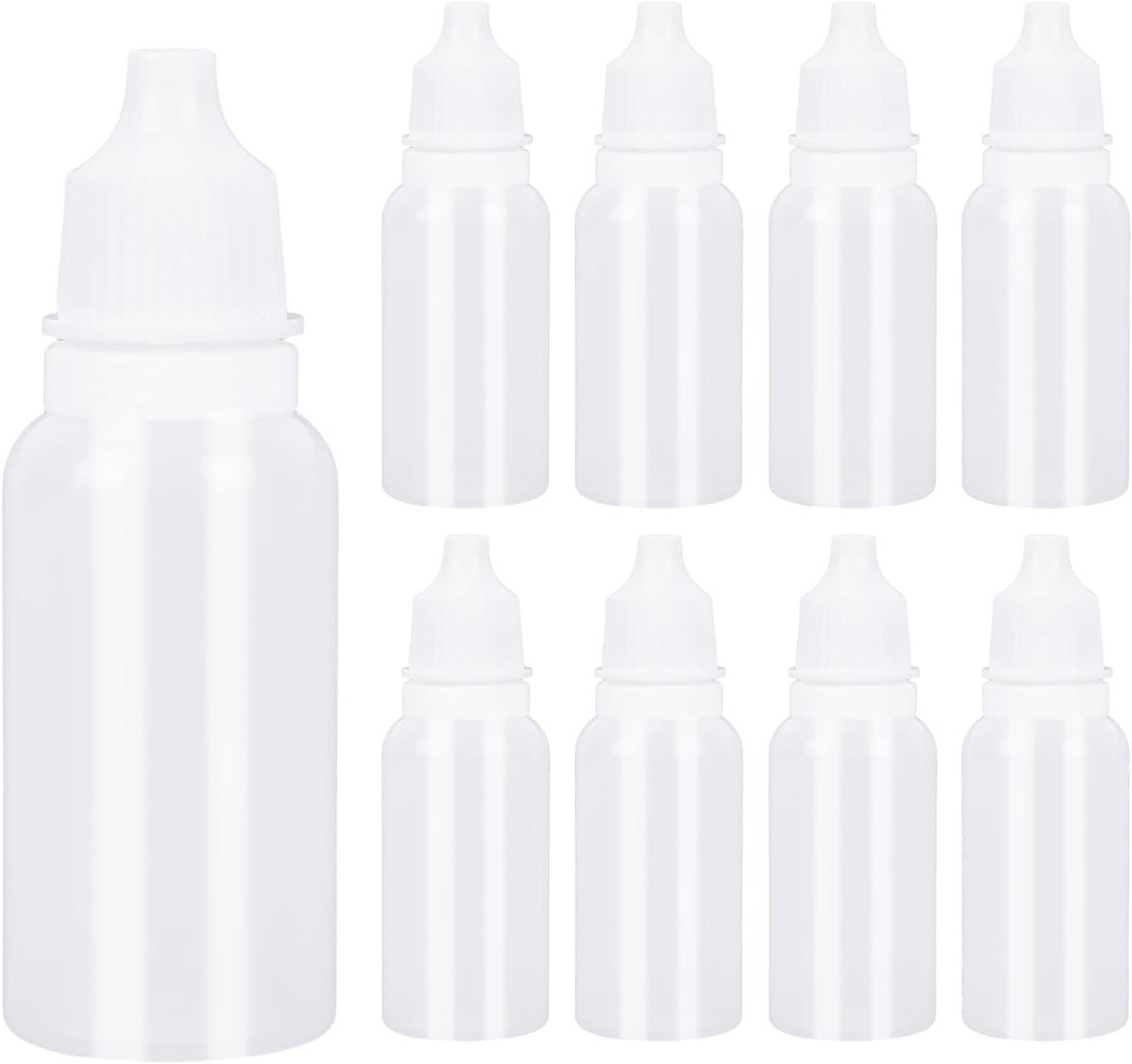 Druppelflessen met Mini Trechter, Samendrukbare en Draagbare Oogvloeistof Lege Druppelflessen met Doppen en Stoppen Navulbare Containers voor Reisvloeistofdosering