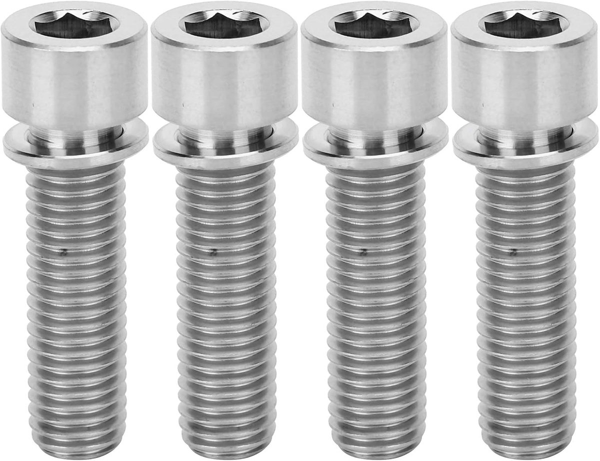 Schroef, lichtgewicht en draagbaar 4-delige fietsaccessoires M7x25mm Stabiele prestaties Stevig en duurzaam voor fietsen(primaire kleur)